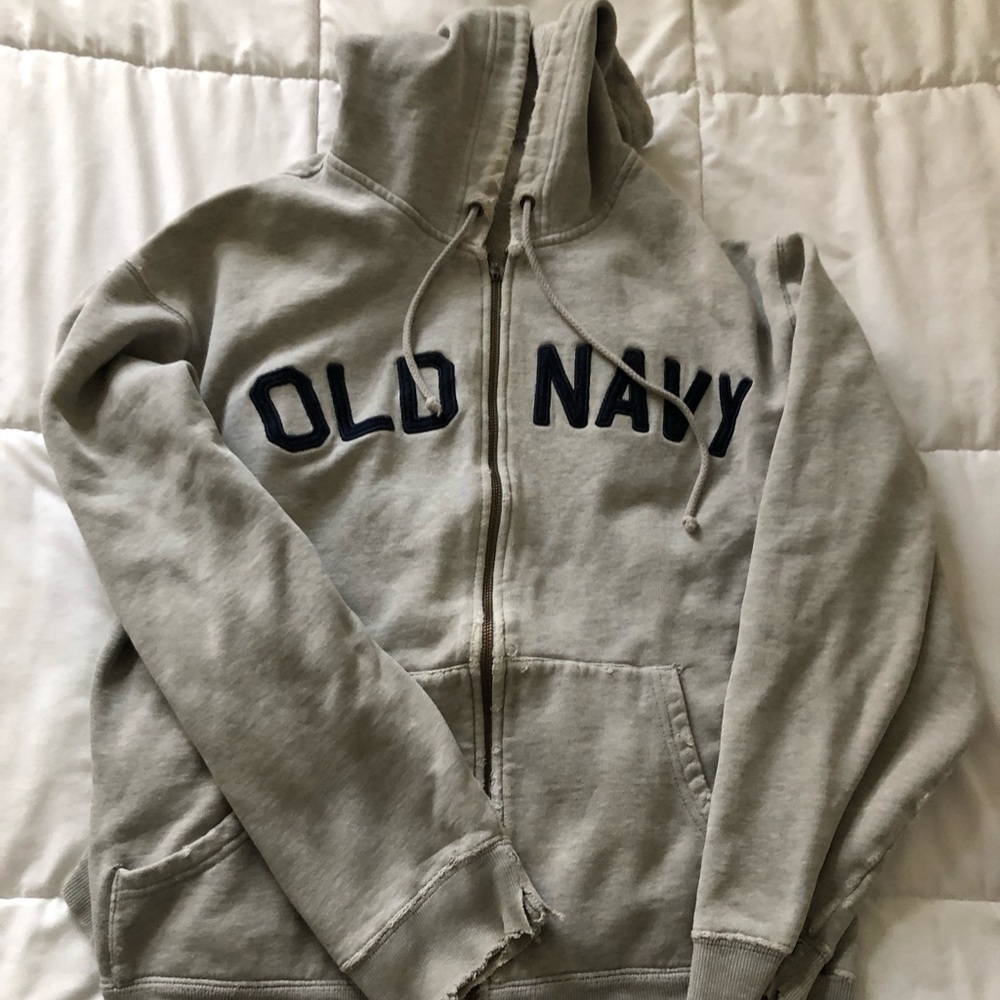 Vintage Distressed Old Navy Zip Up Sweatshirt